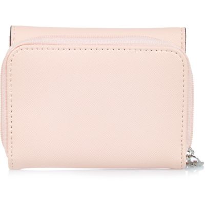 Girls light pink appliqu&#233; trifold purse